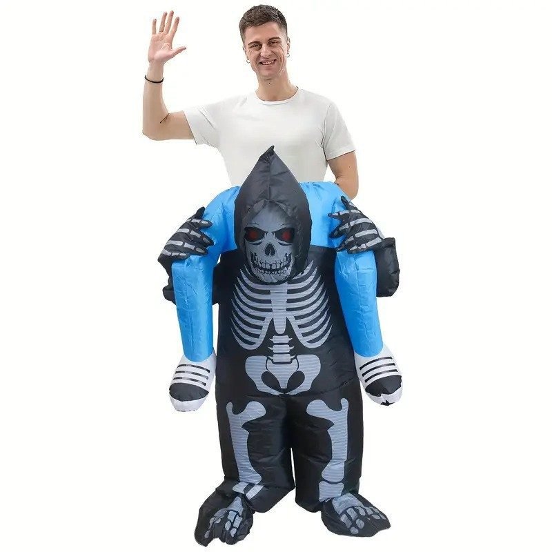 Costume Gonflable Halloween Squelette Motard