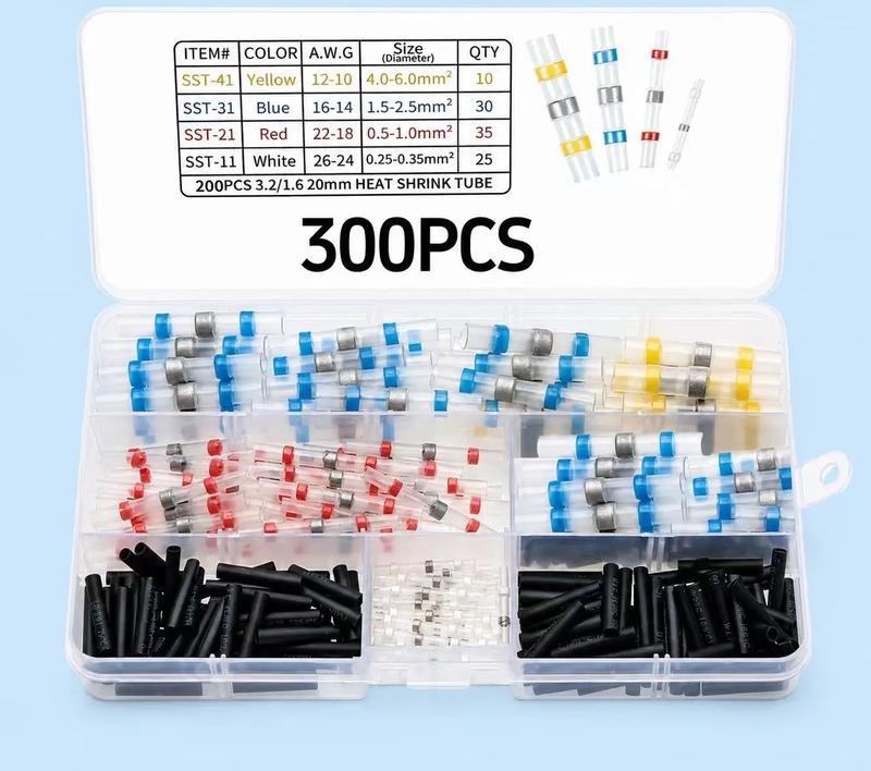 300PCS Solder Seal Wire Connectors - Waterproof Heat Shrink Butt