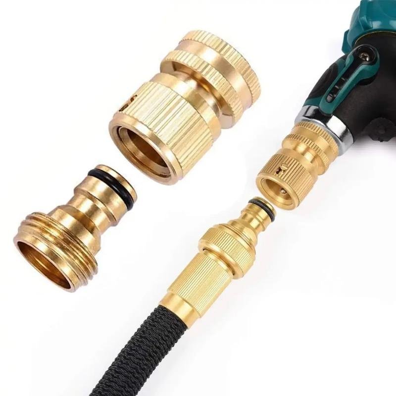 Garden Water Hose Quick Connector, Solid Brass Copper GHTThreaded Interface