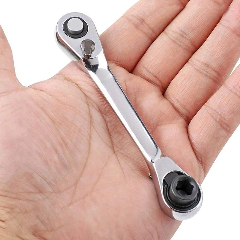 Silver Color Ratchet Wrench Mini Dual72Drive Set Tube