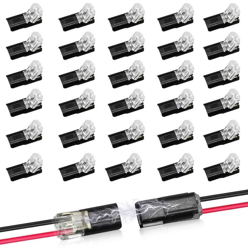 Double-Wire Plug-in Connector Led Light Strip Connectors 2 Pin, Low Voltage