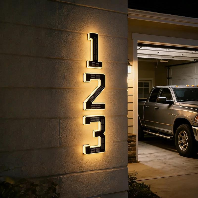 Solar Door Sign Large Outdoor Use, Waterproof LED