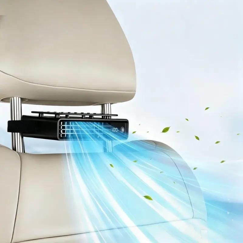 Adjustable Car Fan - 2026 USB Plug-in Dual Turbo High Wind Cooling