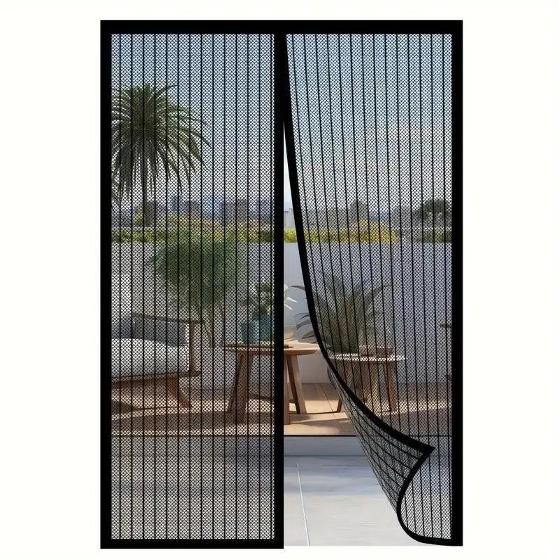 Self-Sealing Heavy-Duty Magnetic Screen Door, Hands-Free, Insect-Proof
