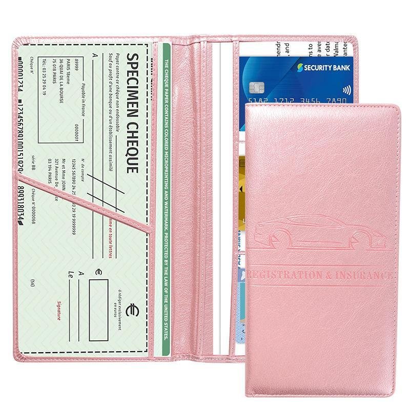 Car Registration & Insurance Card Holder, Magnetic Closure Vehicle Organizer,