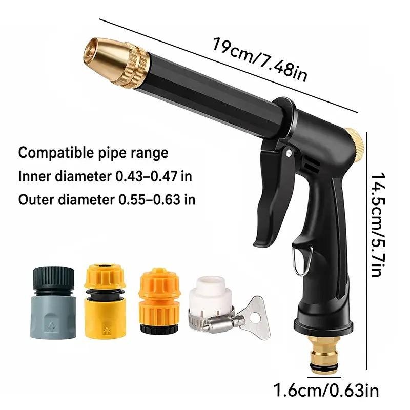 Portable High Pressure Water Sprayer, Adjustable Garden Hose Nozzle Sprayer,