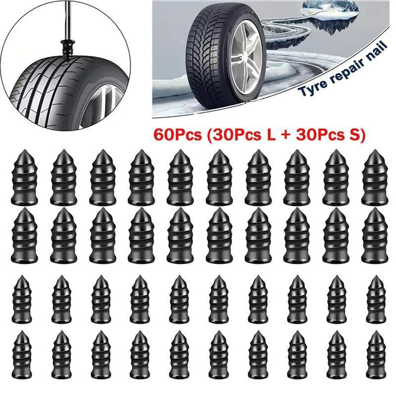 60-30Pcs Tire Repair Screws Plugs, Self-service Tyre Repair Vacuum Rubber Nails