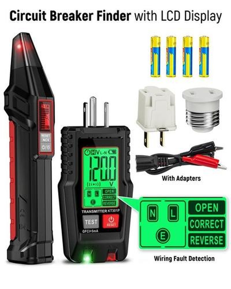 AC Circuit Breaker Finder Tool with Alert LCD Display, Electrician Tool