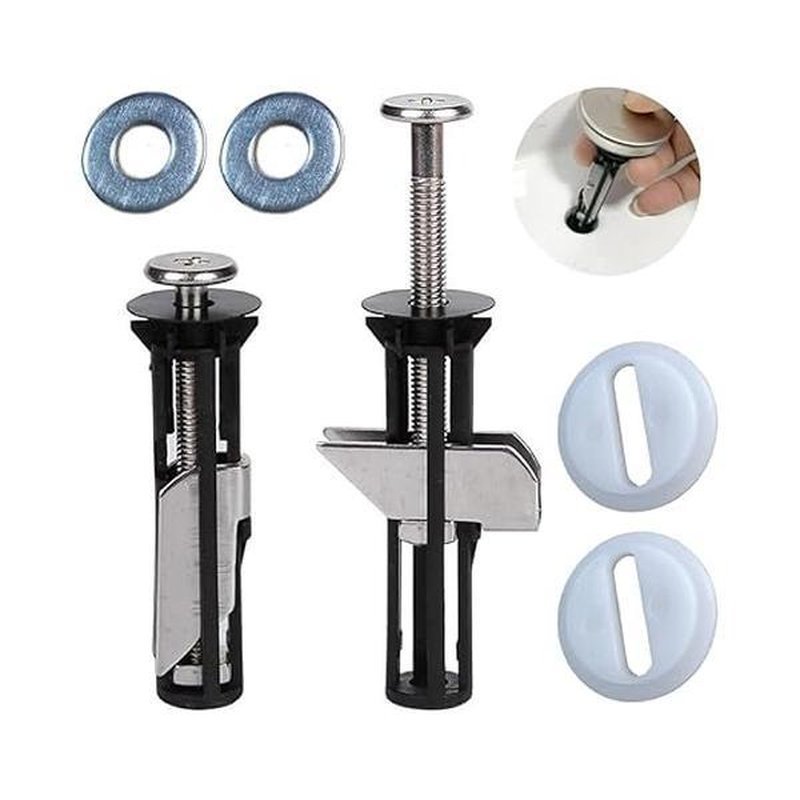 Universal Toilet Seat Set Screw Quick-Release Easy Install Pack