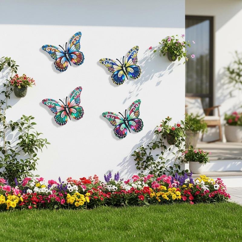 Metal Butterfly Wall, Modern Outdoor Fence Art, Home Wall Hanging