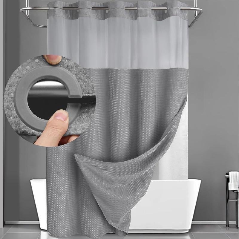 No Hook Shower Curtain