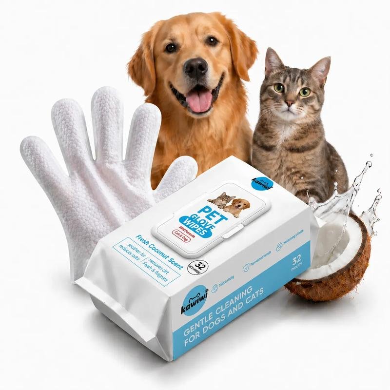 Pet Grooming Wet Wipe, Disposable Gloves Wet Wipe Dog Cat Universal, Wash Dry