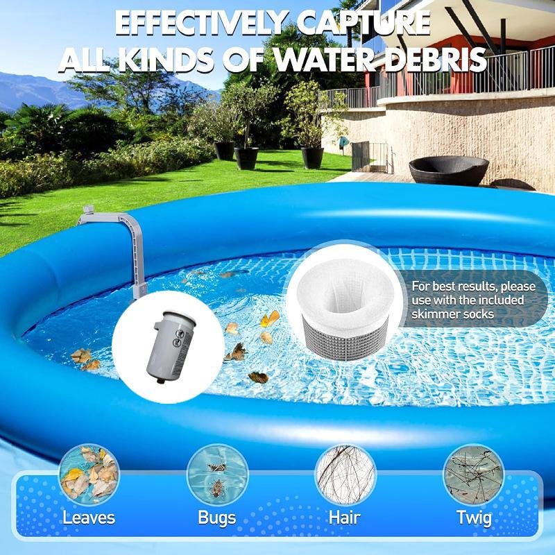 Grade Above Ground Pool Surface Skimmer Device, Wall-Mounted - Automatic Cleaning, Connect Inflatable