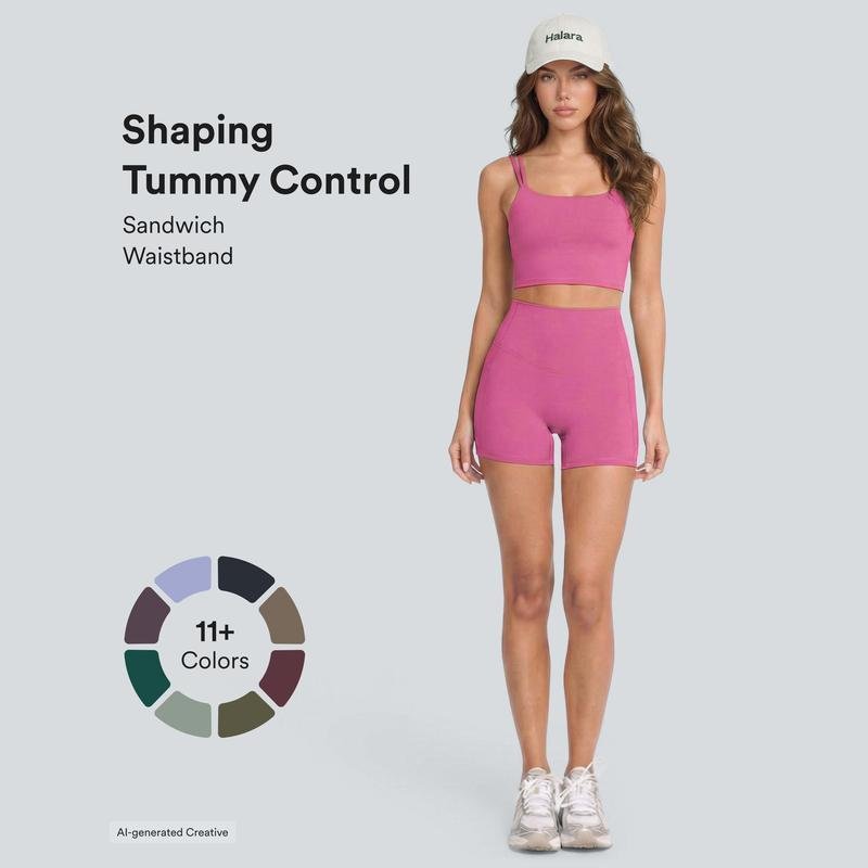 High Waist Tummy Control Pocket Shaping Training Cycling Shorts