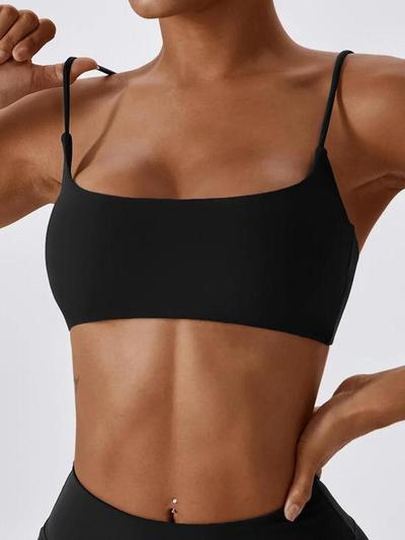 Women's Style Solid Color No Sports Bra - Strap Fitness Bra, Breathable Comfortable