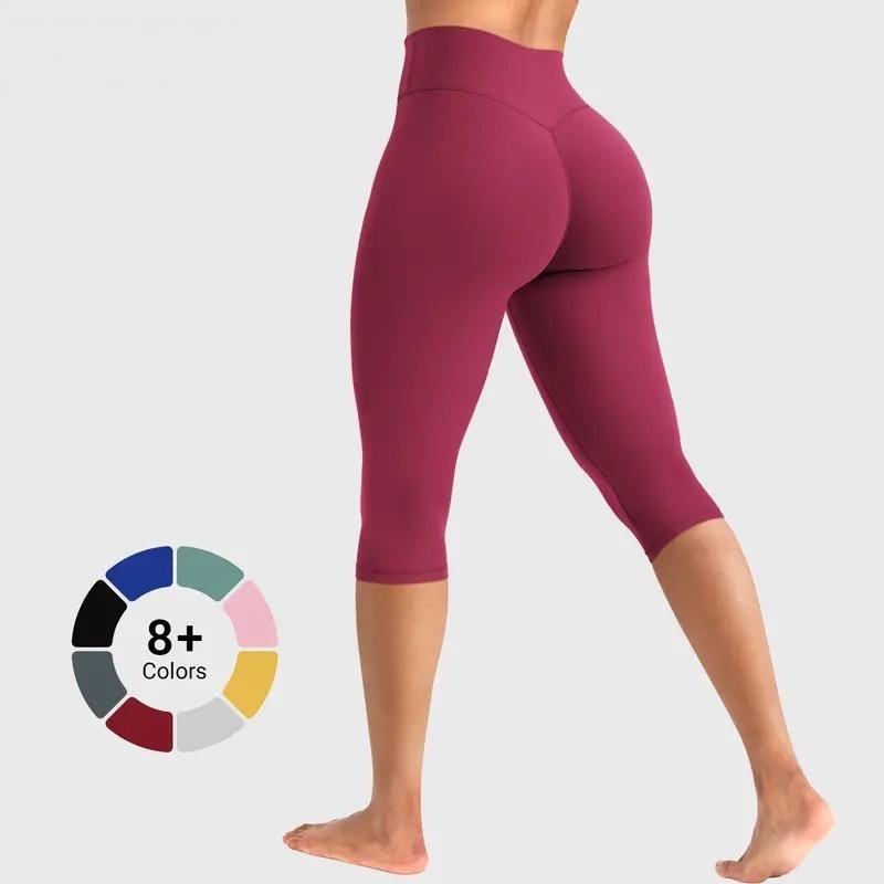 Women's Style Fitness Part Leggings - Seamless Front High Waist Yoga