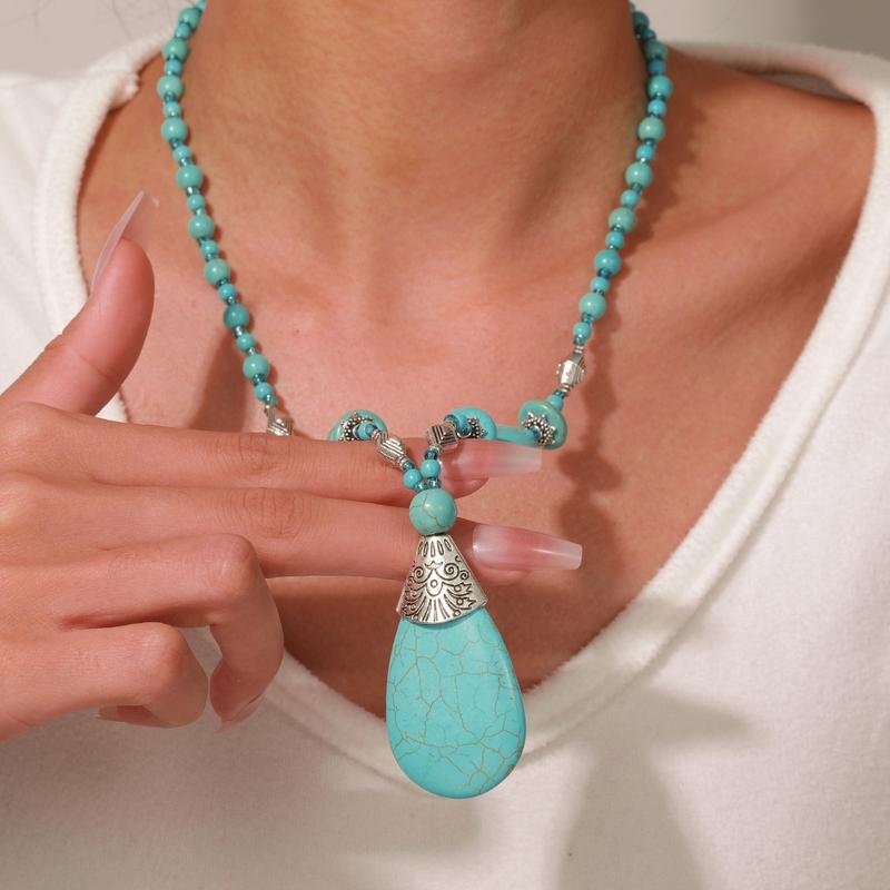 Bohemian Ethnic Turquoise Necklace2