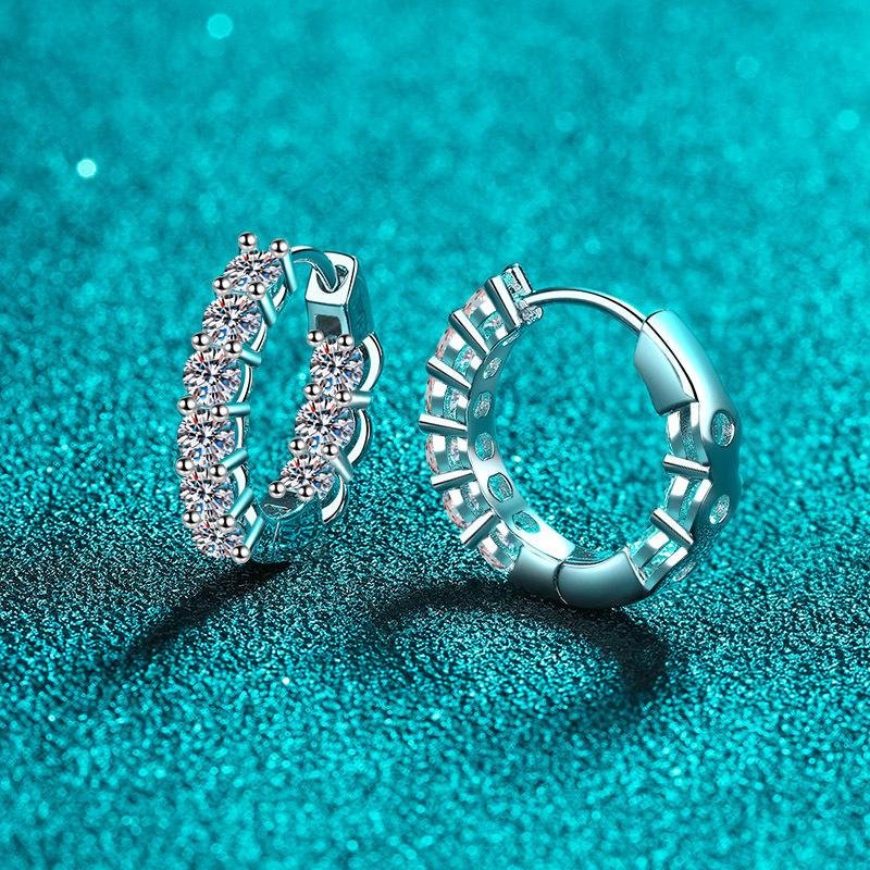 S925Sterling Silver Earrings Women's Moissanite Ear Cuff